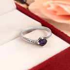 Elegant Round Kyanite Ring for Her, Timeless Blue Gemstone Jewelry with Radiant Charm