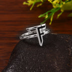 Personalized Couple Initials Ring for Couples, Custom Name Letter Band, Romantic Anniversary Gift Jewelry