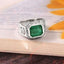 Natural Emerald Ring for Men in Sterling Silver, Elegant Handmade Gemstone Statement Jewelry