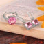Elegant Cubic Zirconia Ring and Earring Set for Her, Sparkling Wedding Anniversary Jewelry Gift