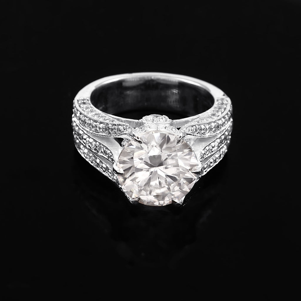 Elegant Moissanite Engagement Ring for Her, Timeless Sparkle, Bridal Jewelry and Romantic Gift
