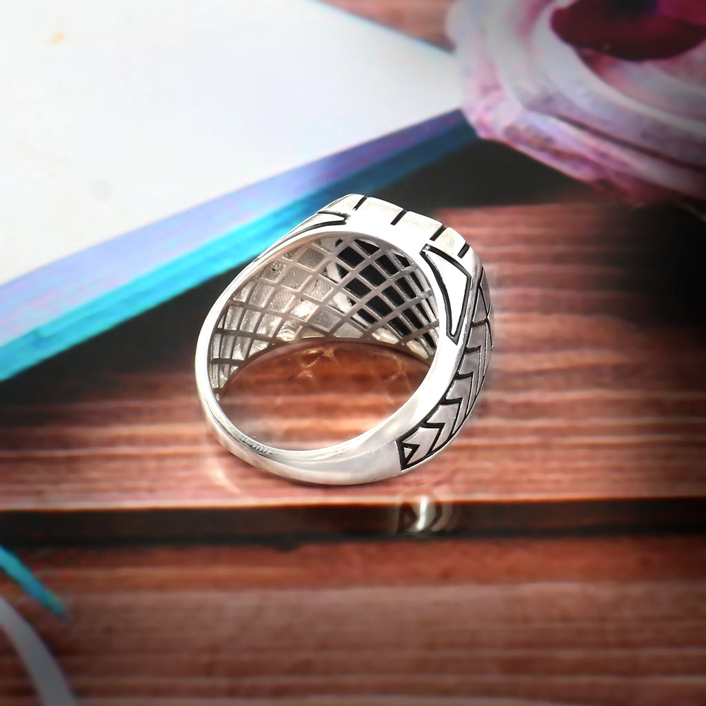Bold Cushion Cut Black Onyx Ring for Men, Classic Statement Jewelry with Timeless Style