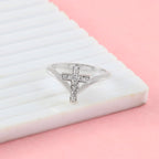Premium Moissanite Jedgus Cross Ring in Sterling Silver, Faith Inspired Luxury Statement Jewelry for Men