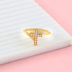 Faith Inspired Jedgus Cross Ring with Moissanite in Sterling Silver, Elegant Unisex Statement Jewelry