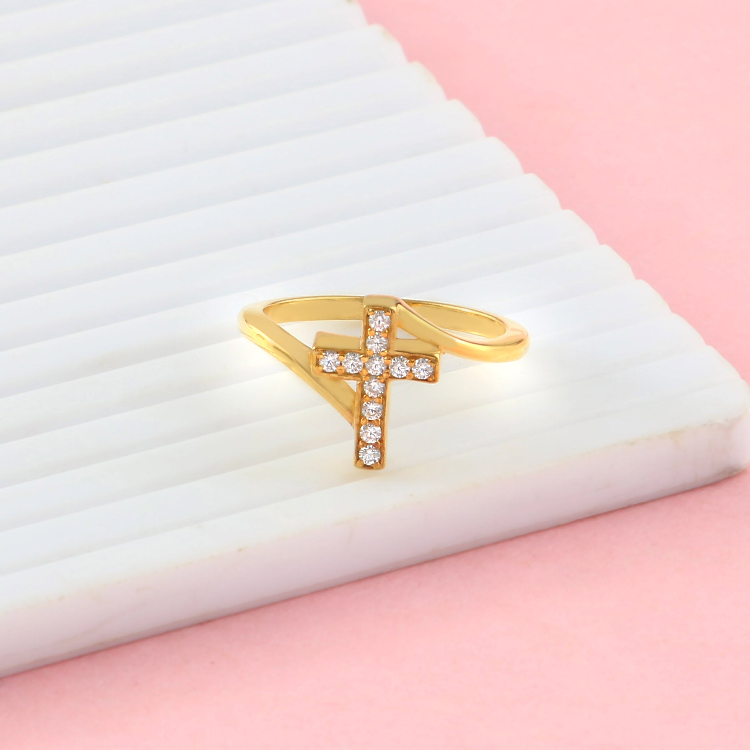 Faith Inspired Jedgus Cross Ring with Moissanite in Sterling Silver, Elegant Unisex Statement Jewelry