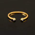 Elegant Two Stone Moissanite Ring with Matching Band, Bridal Wedding Set for Women