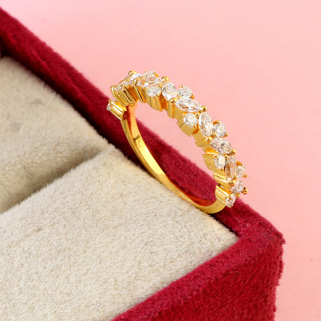 Elegant Marquise and Round Moissanite Band for Her, Sparkling Wedding Anniversary Ring