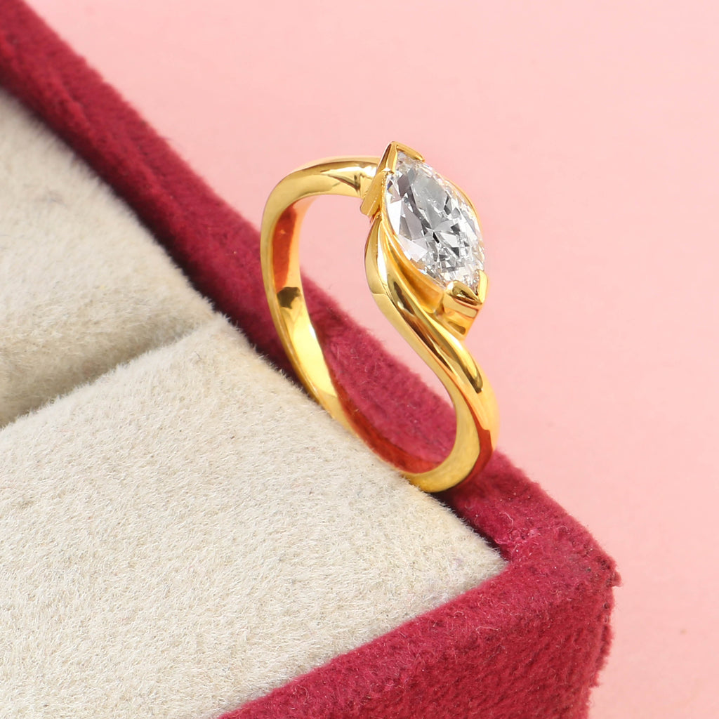 Elegant Marquise Moissanite Engagement Ring for Her, Timeless Sparkle Promise Wedding Jewelry