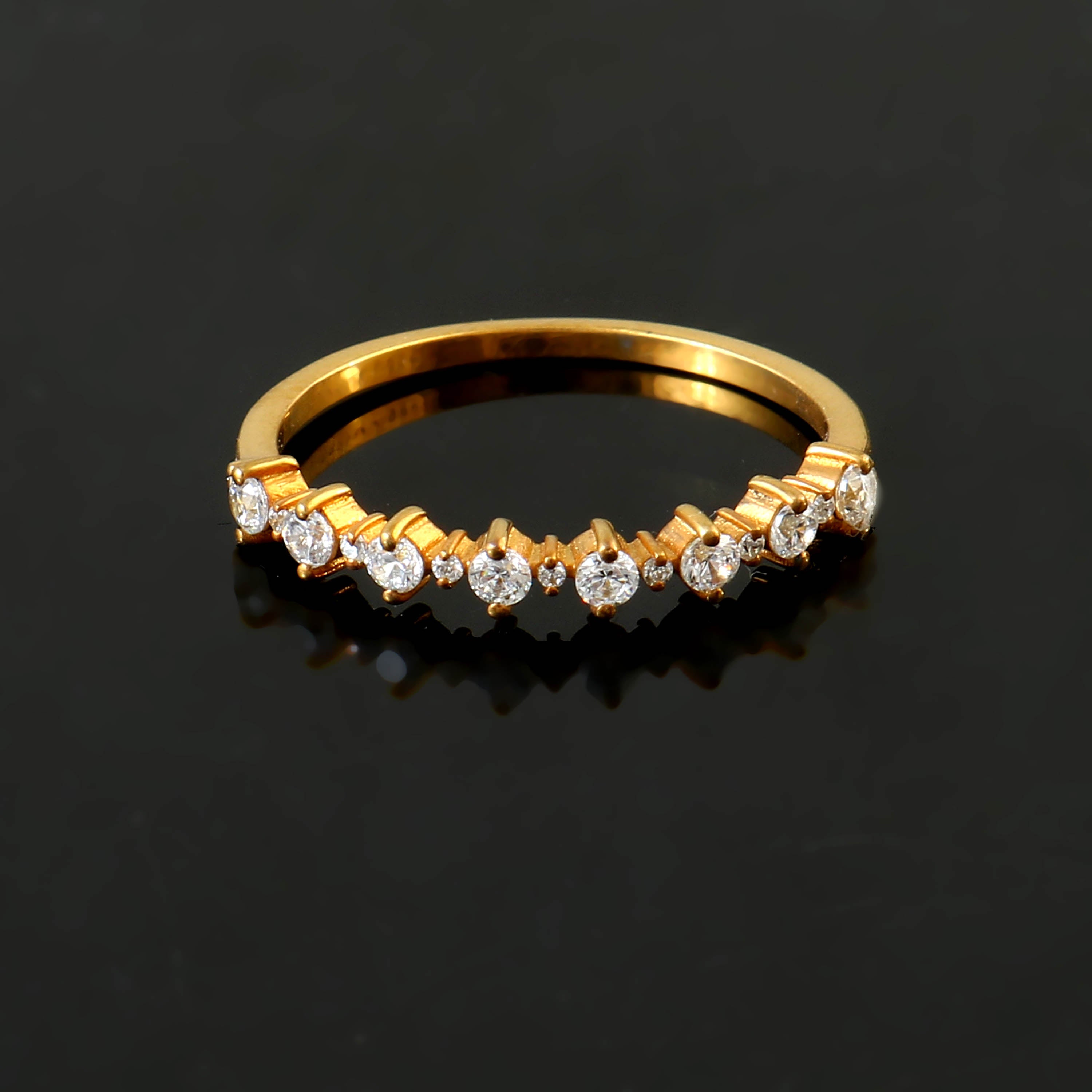 Elegant Half Eternity Moissanite Band for Her, Sparkling Wedding Anniversary Stackable Ring