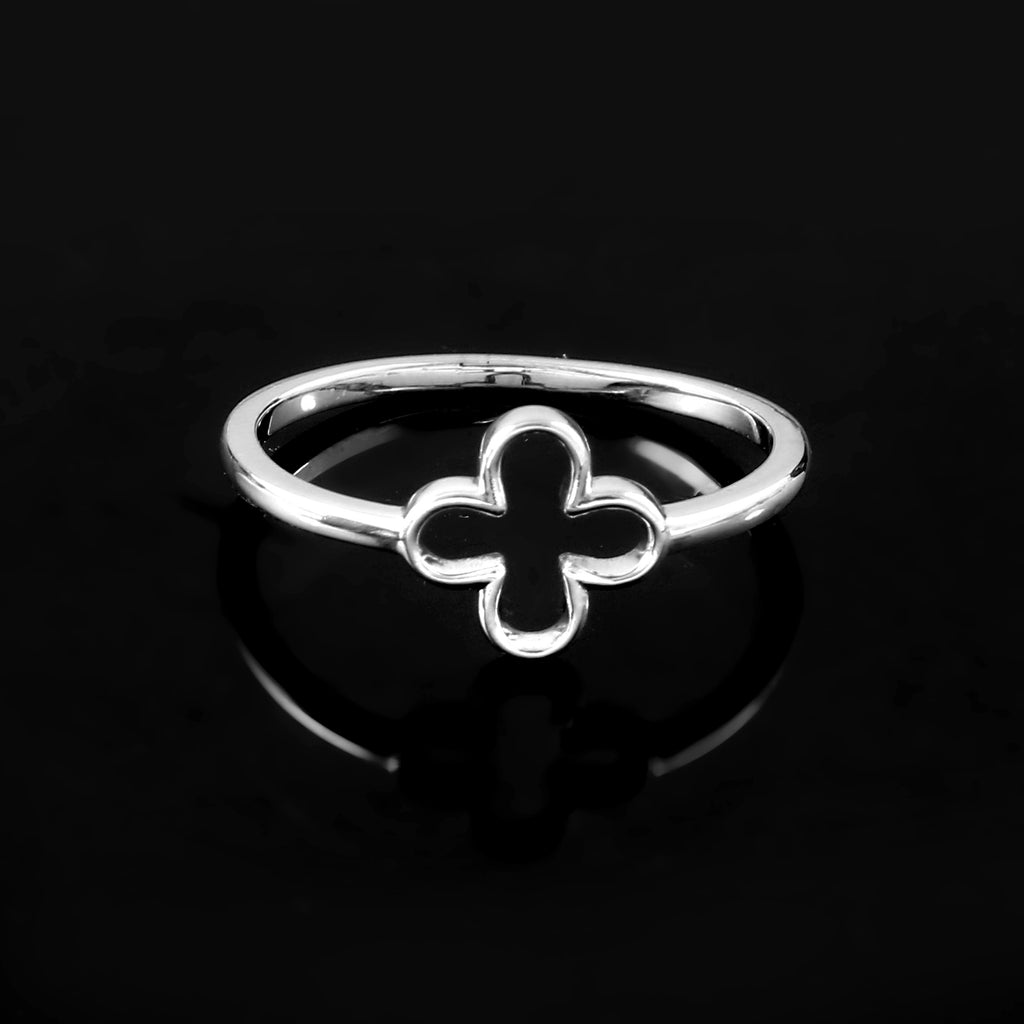 Elegant Four Leaf Clover Ring for Her, Lucky Nature Inspired Jewelry Gift for Women