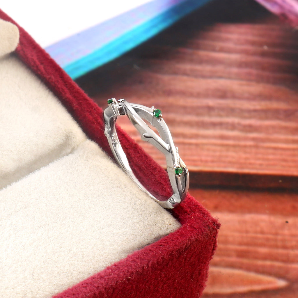 Natural Amethyst Bridal Ring for Her, Nature Inspired Engagement Wedding Jewelry with Elegance