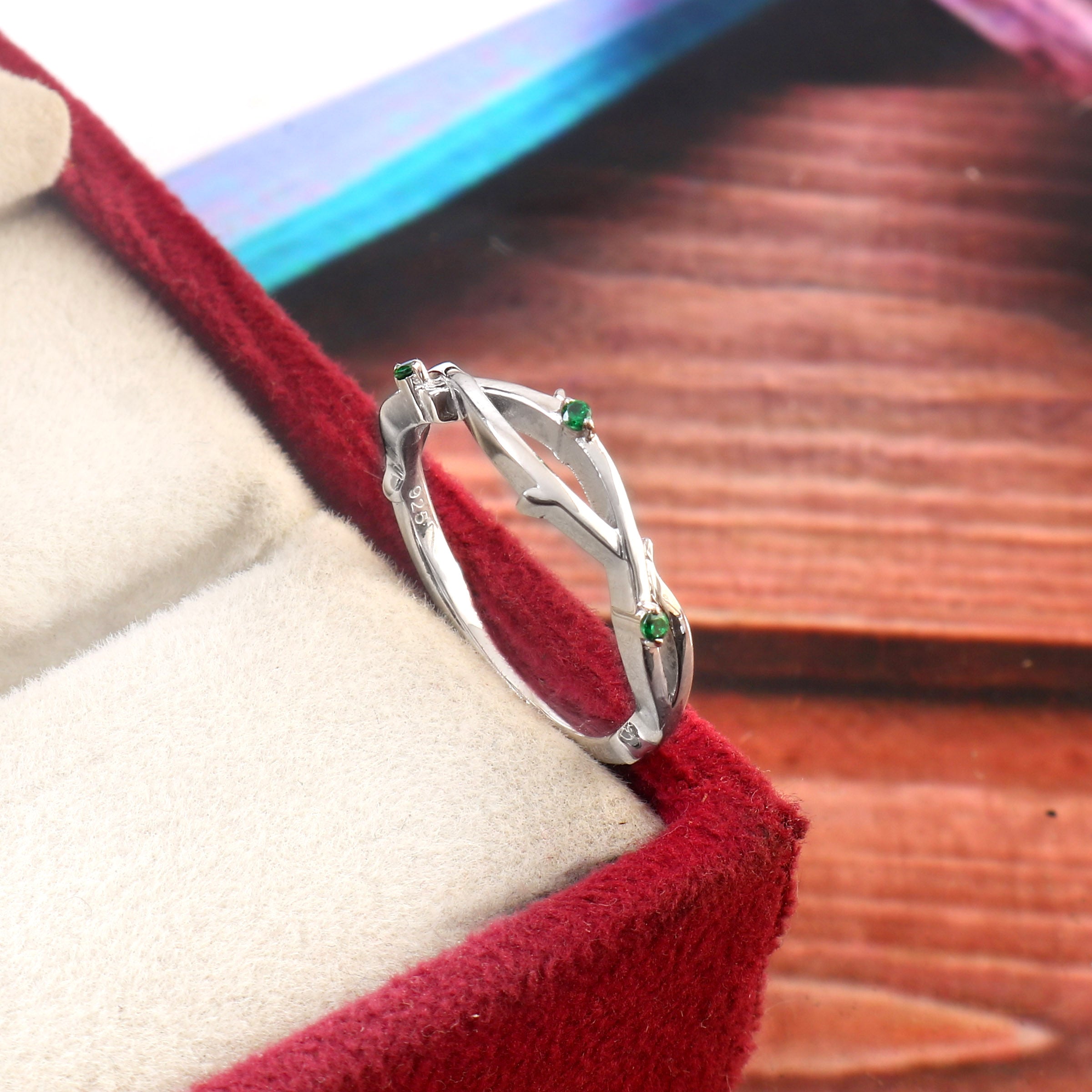 Natural Amethyst Bridal Ring for Her, Nature Inspired Engagement Wedding Jewelry with Elegance