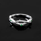 Natural Amethyst Bridal Ring for Her, Nature Inspired Engagement Wedding Jewelry with Elegance