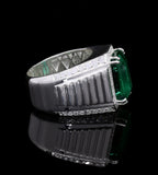 Men's Lab Grown Emerald Ring, Bold Luxury Statement Jewelry with Timeless Sophisticated Style 💚