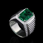 Men's Lab Grown Emerald Ring, Bold Luxury Statement Jewelry with Timeless Sophisticated Style 💚