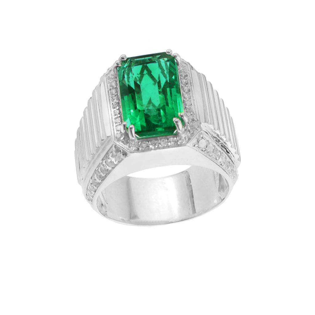 Men's Lab Grown Emerald Ring, Bold Luxury Statement Jewelry with Timeless Sophisticated Style 💚