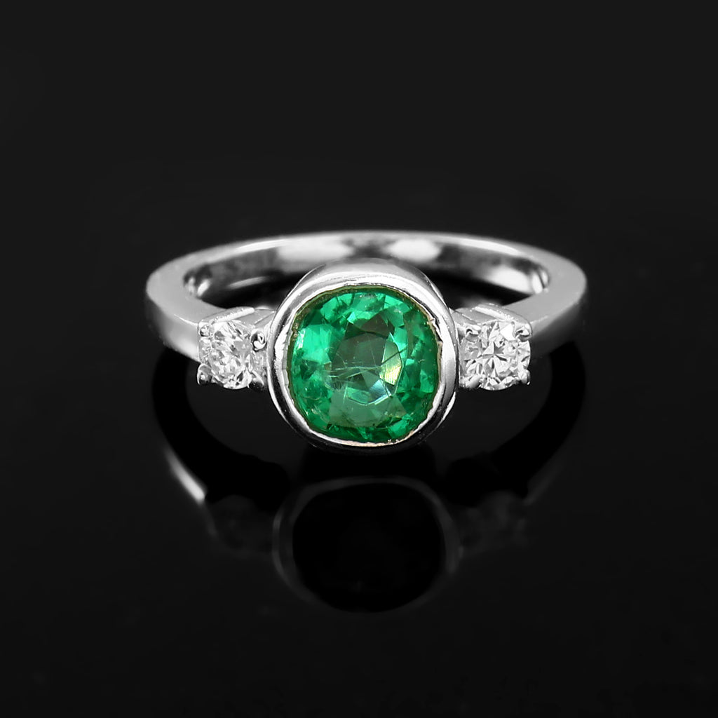 Lab Grown Emerald Cushion Cut Moissanite Ring for Her, Elegant Vintage Inspired Jewelry