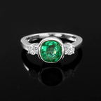 Lab Grown Emerald Cushion Cut Moissanite Ring for Her, Elegant Vintage Inspired Jewelry