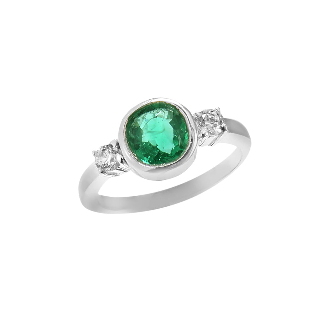 Lab Grown Emerald Cushion Cut Moissanite Ring for Her, Elegant Vintage Inspired Jewelry