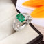 Lab Grown Emerald and Emerald Cut Moissanite Ring for Her, Elegant Bridal Jewelry