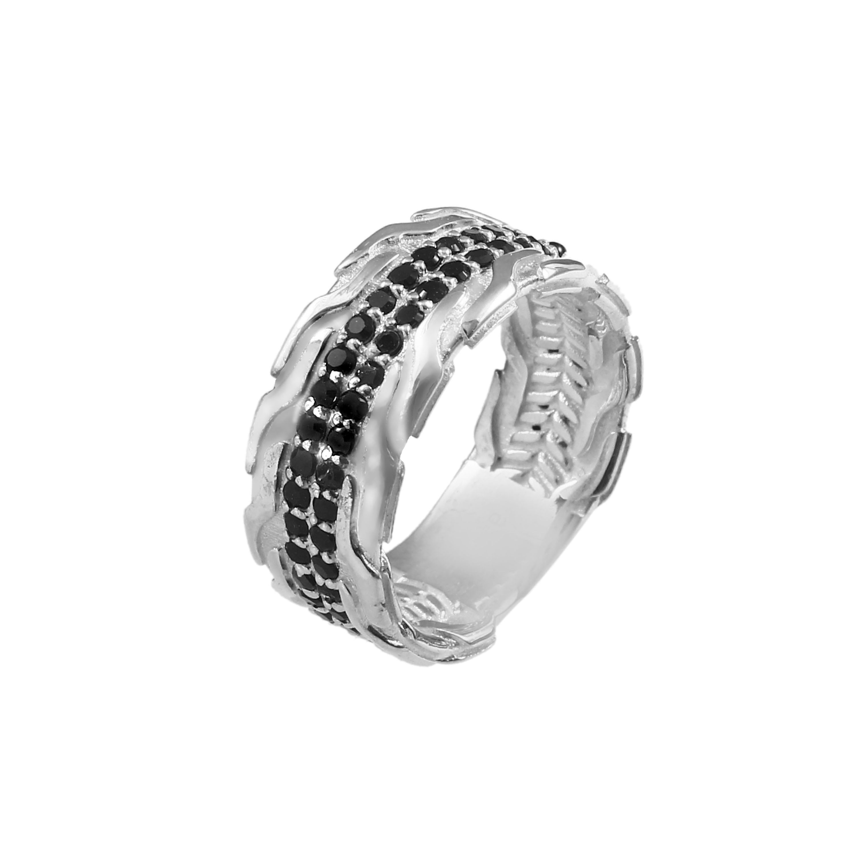 Black Moissanite Wedding Band for Him, Trendy Men's Ring with Modern Luxury Style