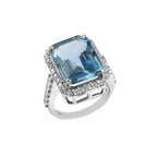 Natural Blue Topaz Ring for Her, Elegant Gemstone Jewelry with Timeless Sparkling Beauty