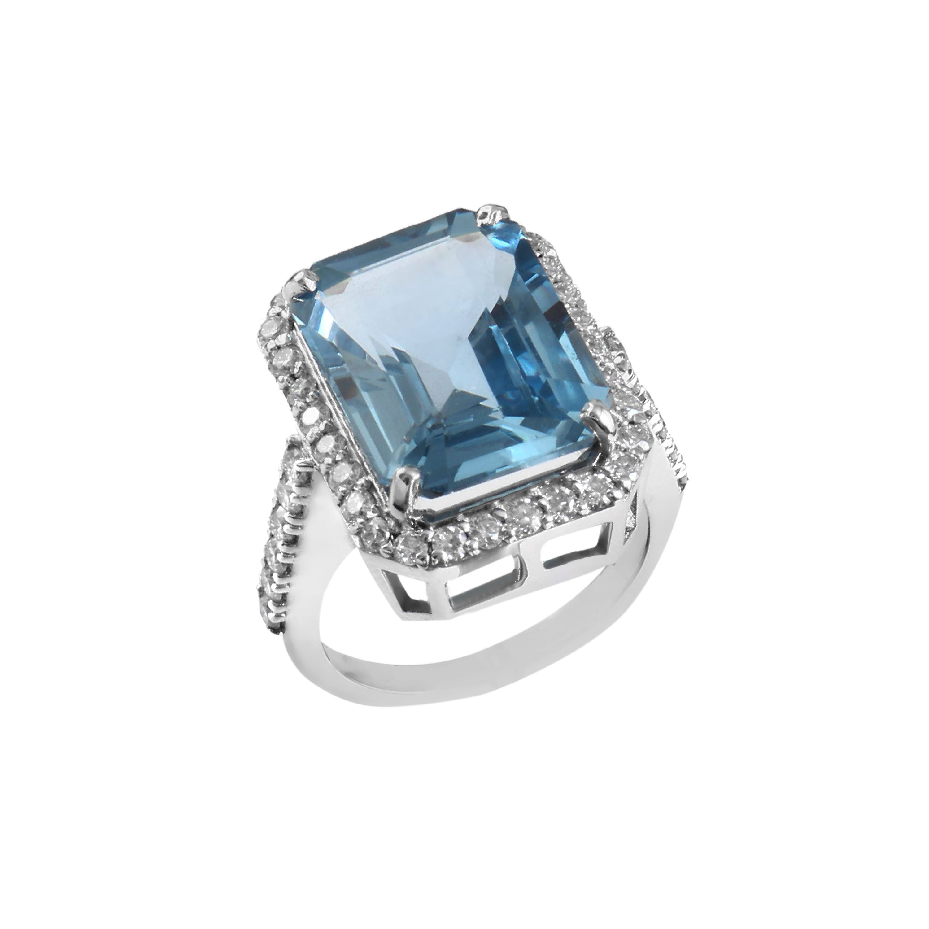 Natural Blue Topaz Ring for Her, Elegant Gemstone Jewelry with Timeless Sparkling Beauty