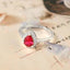 Natural Ruby and Moissanite Ring for Her, Elegant Gemstone Engagement Anniversary Jewelry