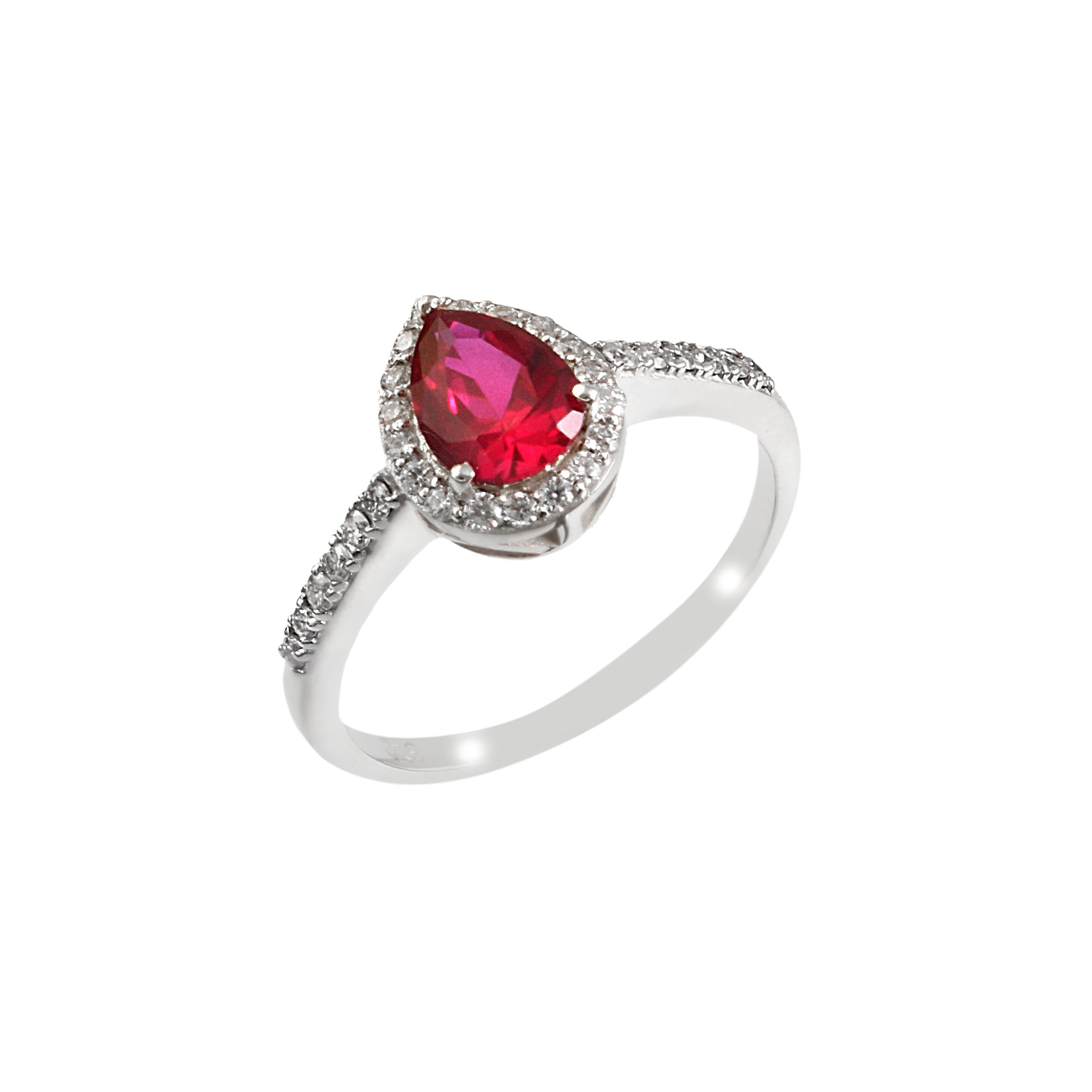 Natural Ruby and Moissanite Ring for Her, Elegant Gemstone Engagement Anniversary Jewelry