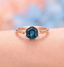 Elegant Hexagon Shape Blue Topaz Ring for Women in Sterling Silver Anniversary Gift Jewelry