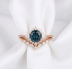 Natural London Blue Topaz and Moissanite Engagement Ring for Her, Elegant Bridal Jewelry Gift