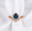 Natural London Blue Topaz and Moissanite Engagement Ring for Her, Elegant Bridal Jewelry Gift