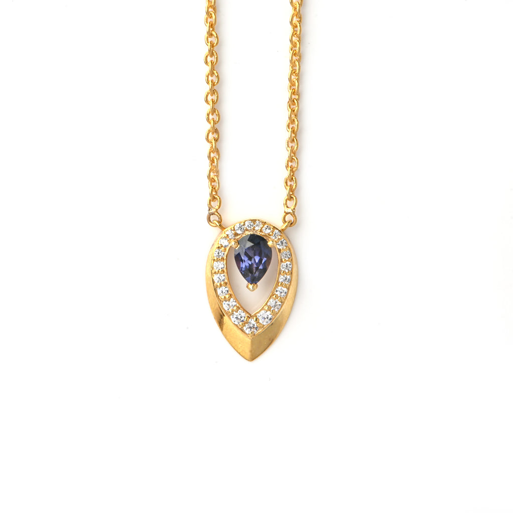 Elegant Pear Cut Alexandrite and Moissanite Pendant for Her, Timeless Sparkle Luxury Jewelry Gift