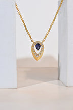 Elegant Pear Cut Alexandrite and Moissanite Pendant for Her, Timeless Sparkle Luxury Jewelry Gift