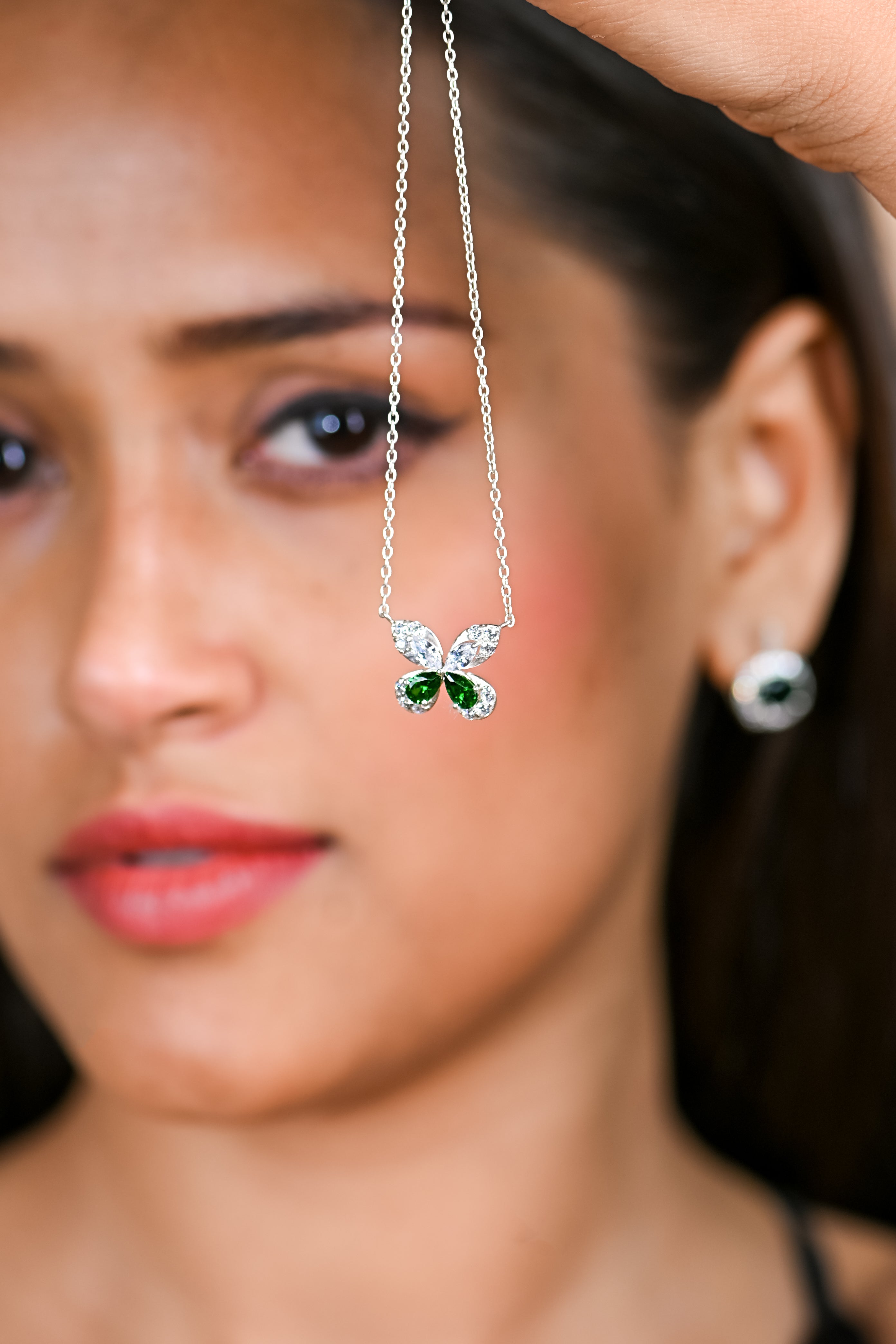 Elegant Moissanite and Emerald Pendant for Her, Timeless Luxury Sparkle Gift Jewelry Piece