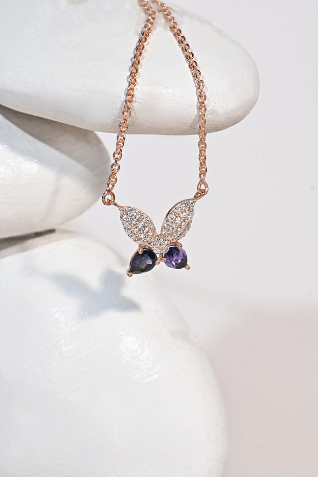 Elegant Alexandrite and Moissanite Pendant for Her, Timeless Sparkle Luxury Jewelry Gift Piece Hover Image