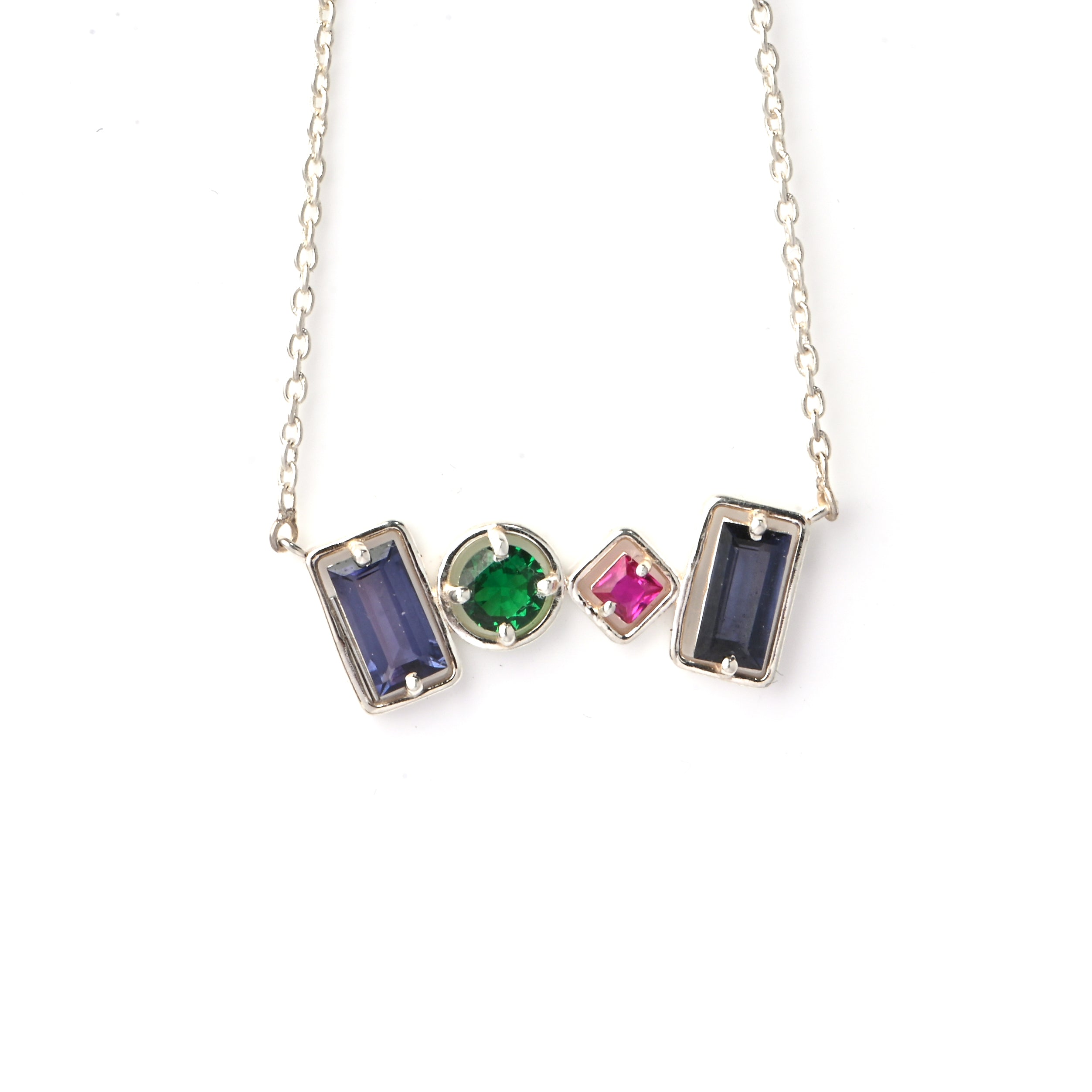Elegant Alexandrite, Emerald, and Ruby Pendant for Her, Timeless Luxury Sparkle Jewelry Gift
