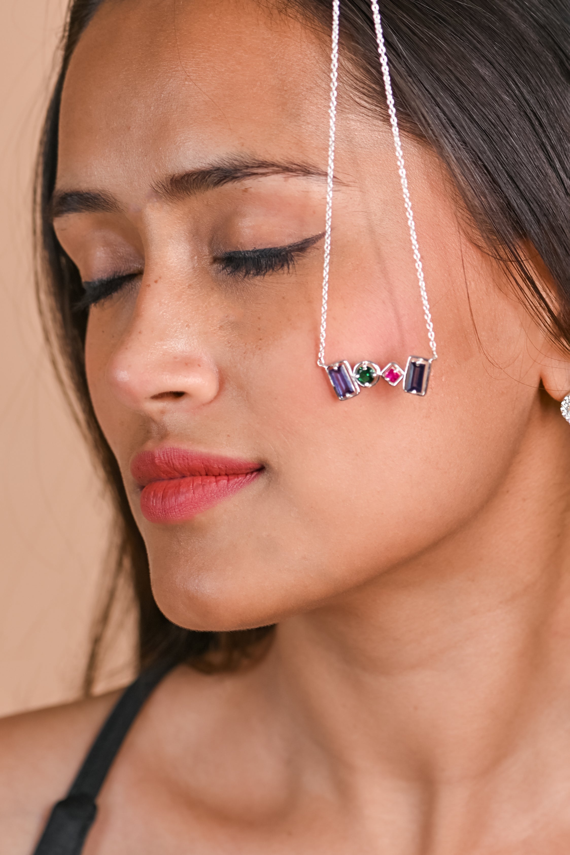 Elegant Alexandrite, Emerald, and Ruby Pendant for Her, Timeless Luxury Sparkle Jewelry Gift