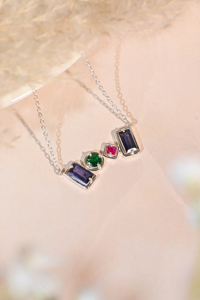 Elegant Alexandrite, Emerald, and Ruby Pendant for Her, Timeless Luxury Sparkle Jewelry Gift Main Image