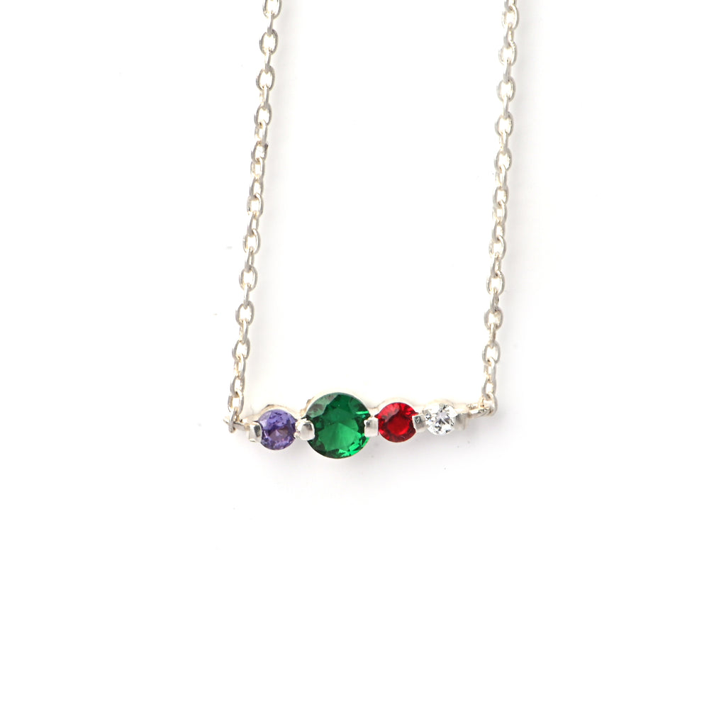 Elegant Moissanite, Ruby, Emerald, and Amethyst Pendant for Her, Luxurious Multigem Sparkle Gift