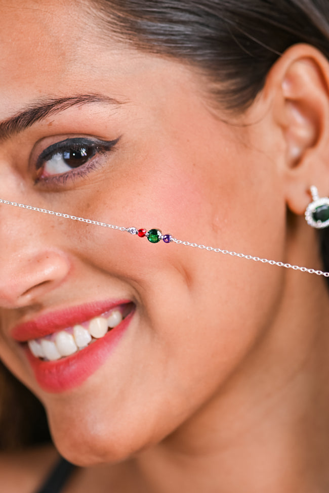 Elegant Moissanite, Ruby, Emerald, and Amethyst Pendant for Her, Luxurious Multigem Sparkle Gift Main Image