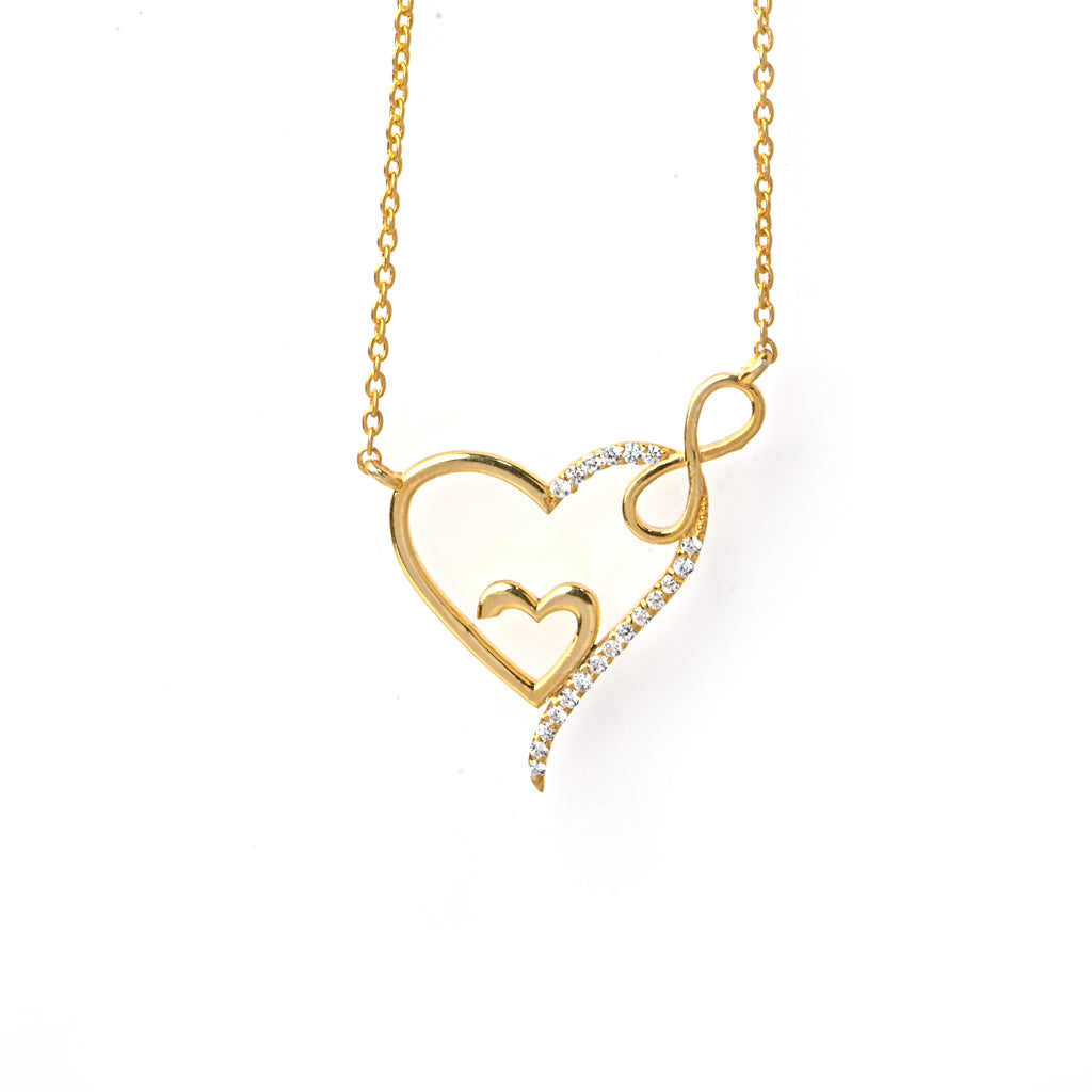 Elegant Heart and Infinity Pendant for Girlfriend, Romantic Symbol of Endless Love Gift