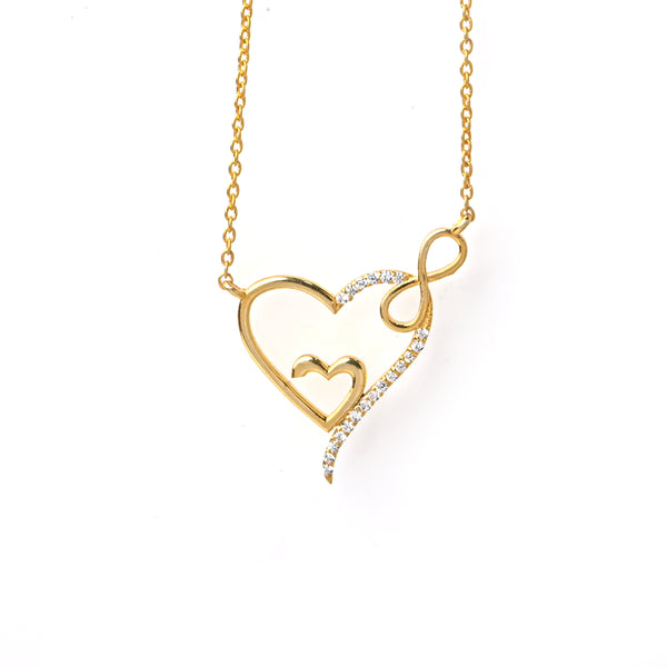 Elegant Heart and Infinity Pendant for Girlfriend, Romantic Symbol of Endless Love Gift