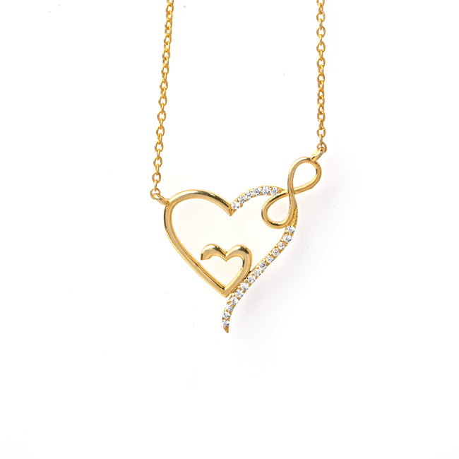 Elegant Heart and Infinity Pendant for Girlfriend, Romantic Symbol of Endless Love Gift Hover Image