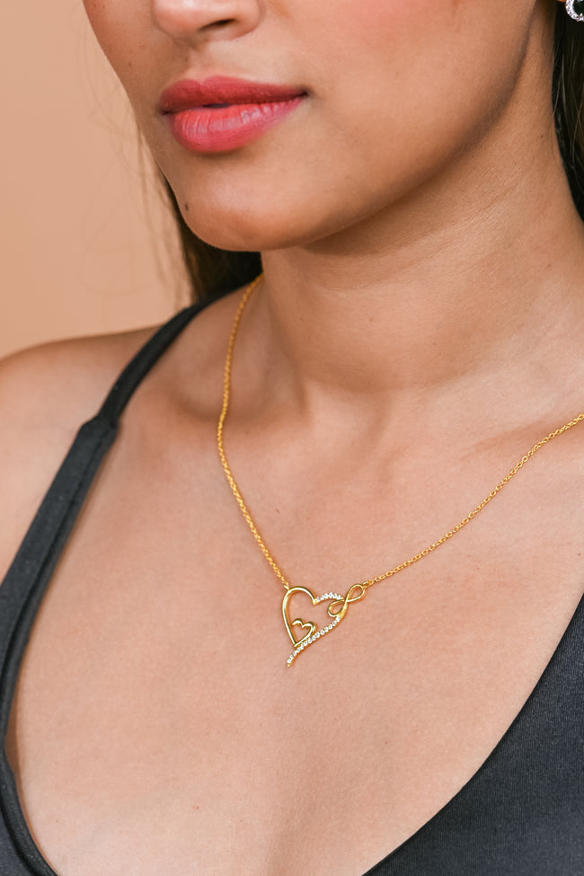 Elegant Heart and Infinity Pendant for Girlfriend, Romantic Symbol of Endless Love Gift Main Image
