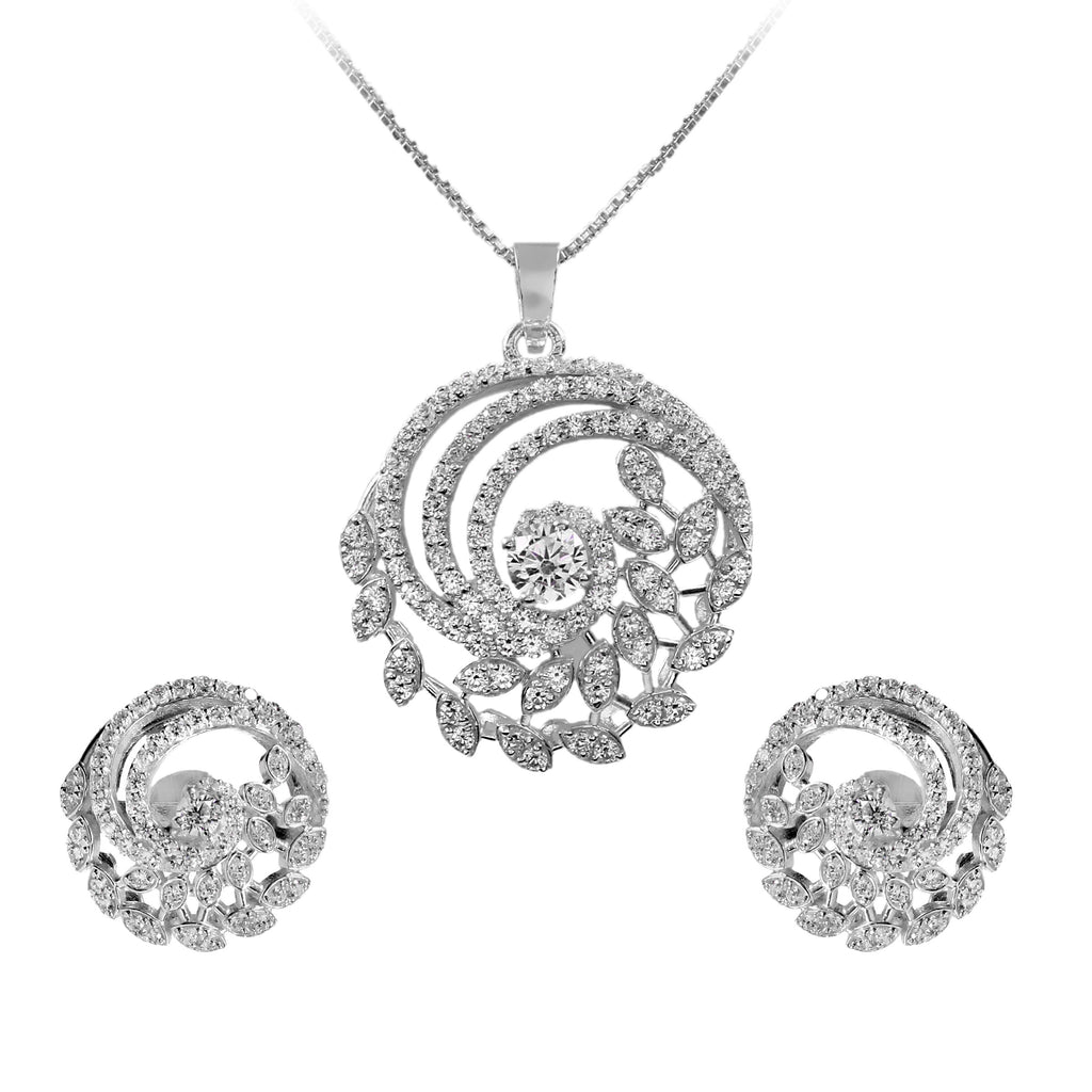 Moissanite Pendant and Stud Earrings Set for Her, Elegant Sparkling Jewelry Gift