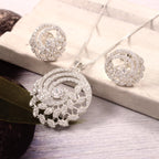 Moissanite Pendant and Stud Earrings Set for Her, Elegant Sparkling Jewelry Gift