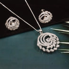 Moissanite Pendant and Stud Earrings Set for Her, Elegant Sparkling Jewelry Gift