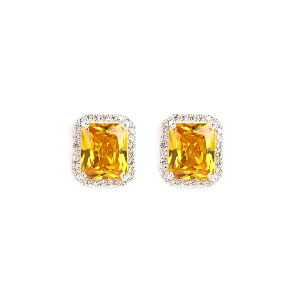 Natural Citrine and Moissanite Pendant and Earrings Set for Her, Elegant Gemstone Jewelry Gift for Women