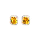 Natural Citrine and Moissanite Pendant and Earrings Set for Her, Elegant Gemstone Jewelry Gift for Women